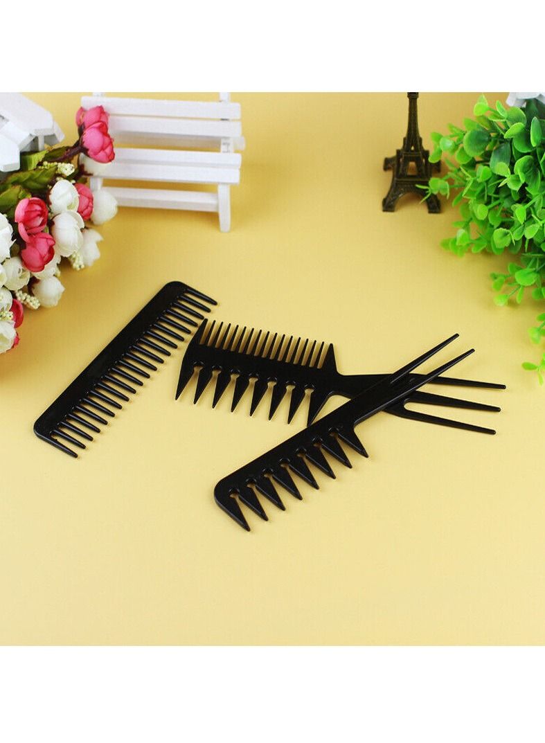 Salon Barber Professional Set of 10 Pcs Hair Cutting Combs Set Different Styling Combs Set In Black Color - Image 3