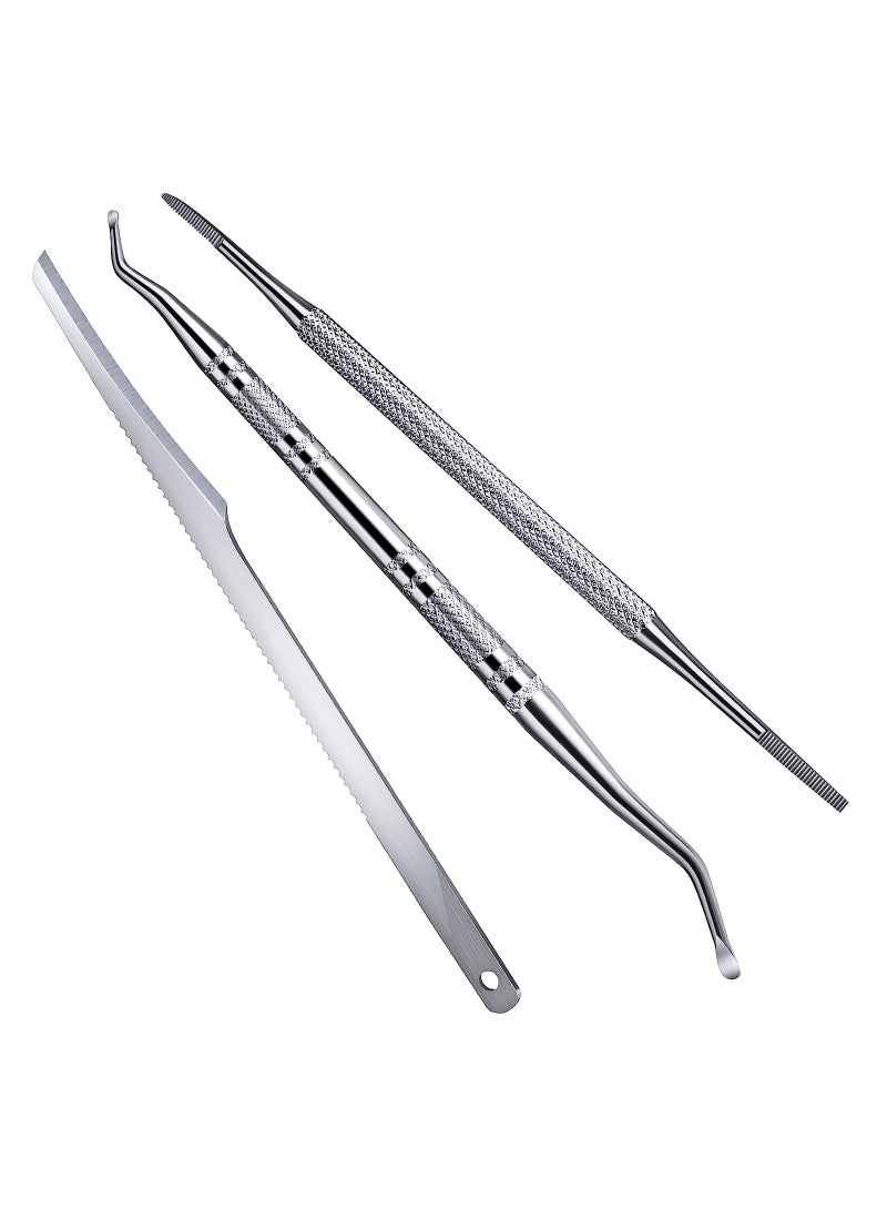 ORiTi 3 قطع من أداة رفع أظافر القدمين ومبرد أظافر القدمين وأداة جراحية احترافية آمنة لعلاج الأظافر ومجموعة أدوات باديكير