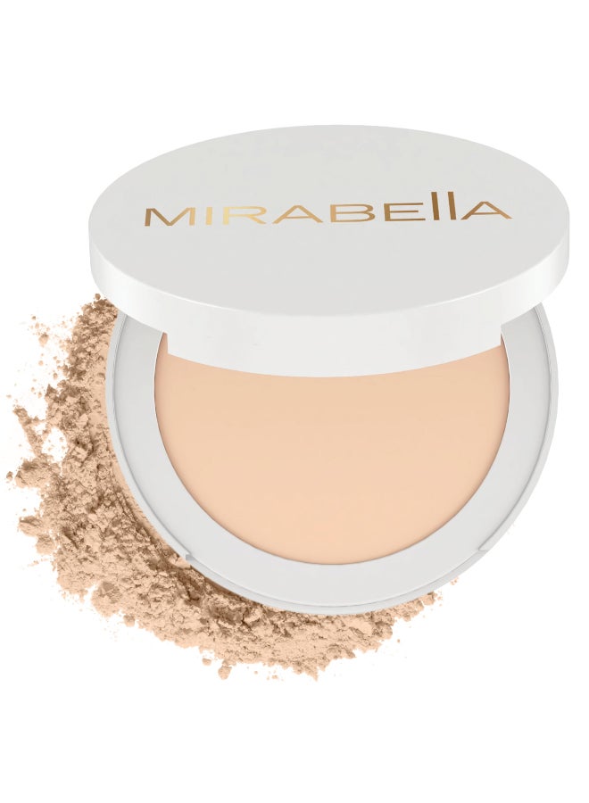 MIRABELLA Invincible for All Pure Press Foundation HDFinish Pressed Powder Buildable Mineral Pressed Powder Compact with Jojoba Triglyceride AgeDefying Makeup for All Skin Types Fair F5 - Image 2