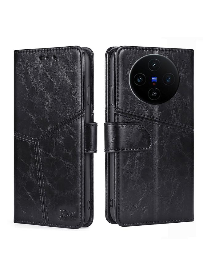 The Bros Case For vivo X100s Geometric Stitching Leather Phone Case