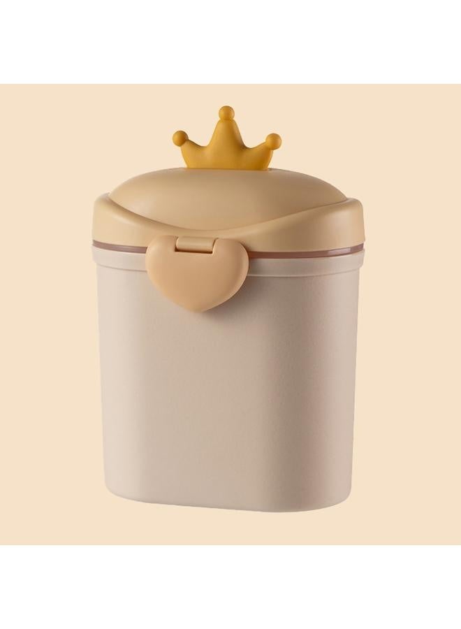 Baby Milk Powder Container Portable Cartoon Crown Double Layer Fruit Snack Storage Box Large CapacityYellow 800ml 21cm