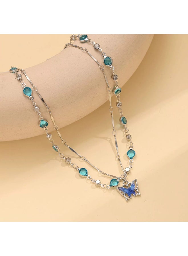 Goolsky Double-Layer Butterfly Necklace – Summer Trendy Jewelry, Double-Layer Butterfly Design, Beach/Summer/Daily Wear, Feminine - Image 5