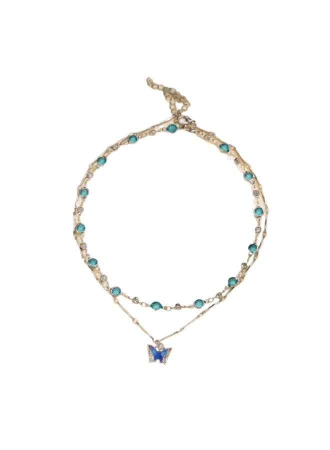 Goolsky Double-Layer Butterfly Necklace – Summer Trendy Jewelry, Double-Layer Butterfly Design, Beach/Summer/Daily Wear, Feminine - Image 3