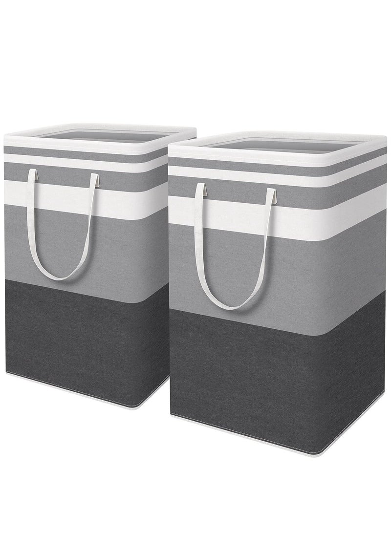 2-pack Laundry Hamper, 75L Collapsible Large Laundry Baskets with Easy Carry Handles, Freestanding Waterproof Clothes Hamper, Storage Basket for Toys Clothes, Laundry Organizer - Image 1