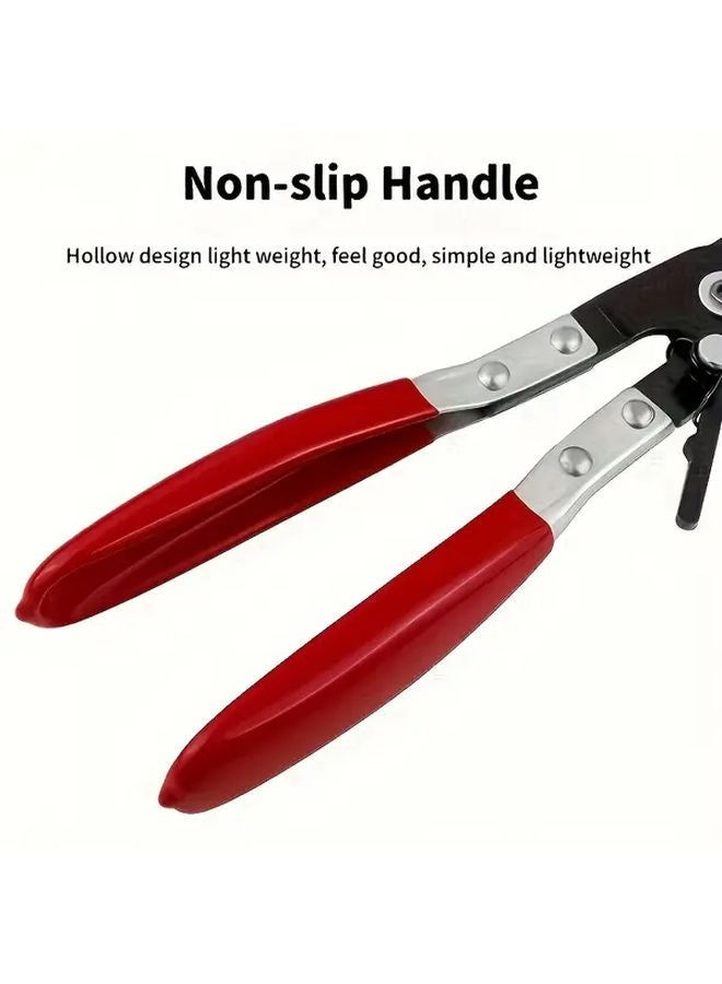 Red Heavy Duty Hose Clamp Pliers Adjustable Jaw Tool For Automotive Plumbing Radiator - Image 3