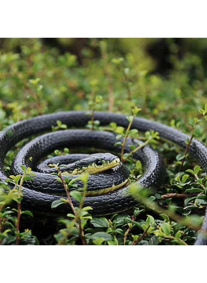Homdipoo Realistic Fake Rubber Snake Toys Black That Look Real Prank Stuff Cobra 49 Inch Long - Image 2