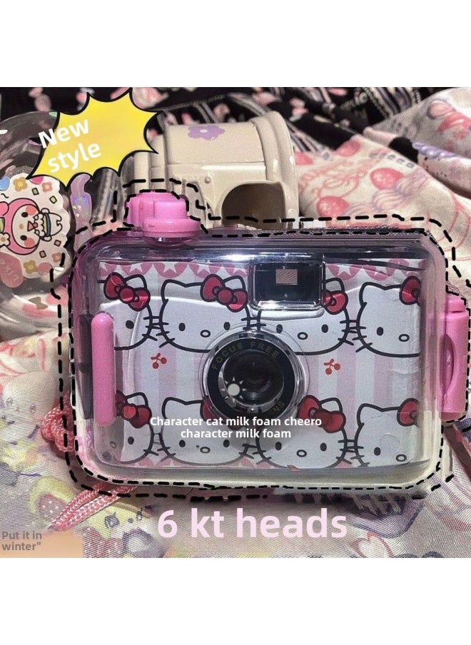 Generic Non-Polaroid Camera Student Style Cheap Ins Disposable Film Retro Cute Portable Gift Colorful Fool-Body Color:Perspective Black And White Camera +8 Color Film + Waterproof Shell  - Image 3