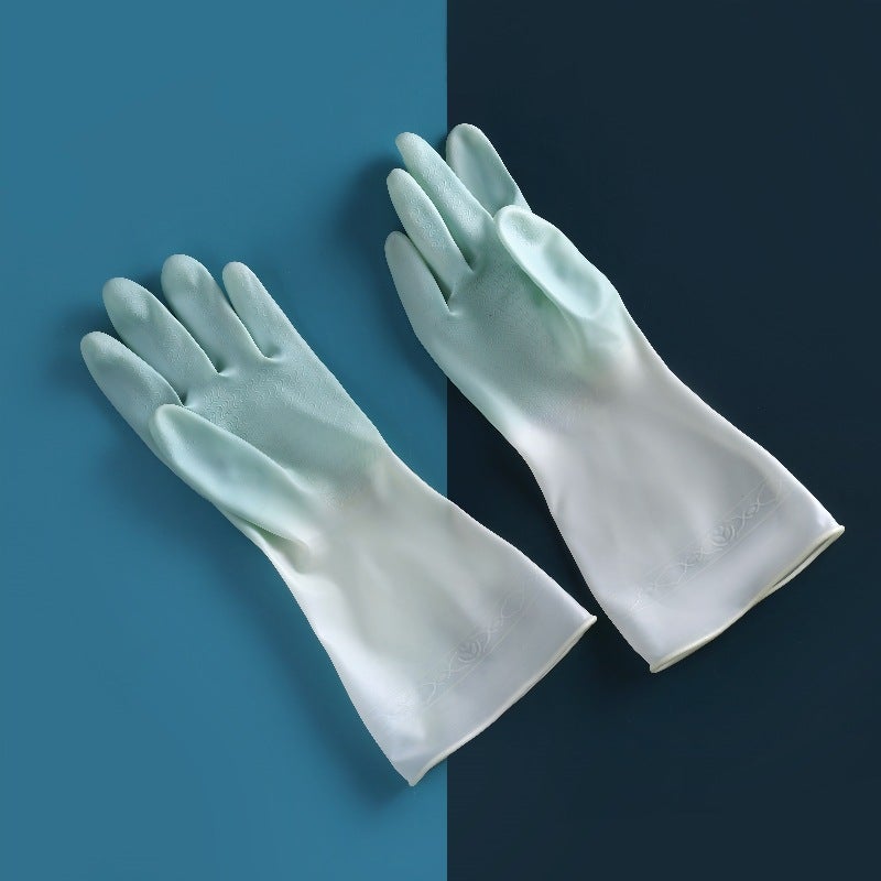 Dishwashing Gloves Manufacturer Direct Sales Waterproof Housework Dishwashing Gloves Womens Kitchen Cleaning Pvc Stall Plastic Steel Gloves Genuine green - Image 5