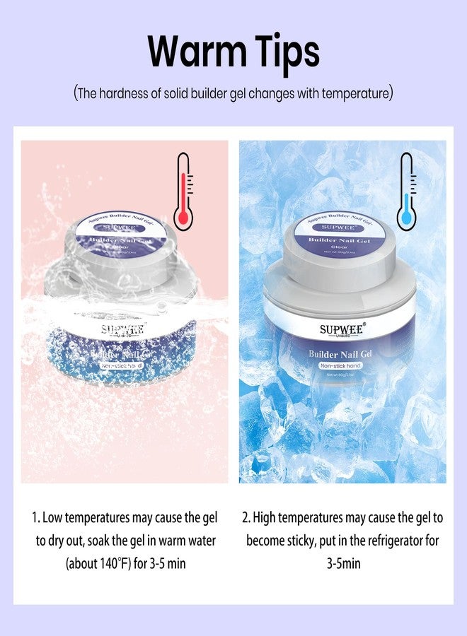 SUPWEE Solid Builder Gel 60G Clear Nail Builder Gel Large Capacity Hard Gel for Nails Non-Sticky 3D Sculpting Gel for Nail Carving Strengthen Modeling Nail Art DIY at Home - Image 2