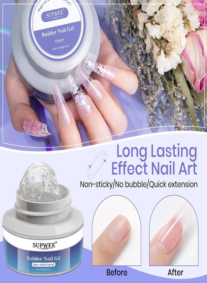 SUPWEE Solid Builder Gel 60G Clear Nail Builder Gel Large Capacity Hard Gel for Nails Non-Sticky 3D Sculpting Gel for Nail Carving Strengthen Modeling Nail Art DIY at Home - Image 5