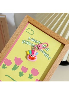 Quirky Cartoon Keychain Colorful Ugly Doll Charm Pink [color ugly monster]]