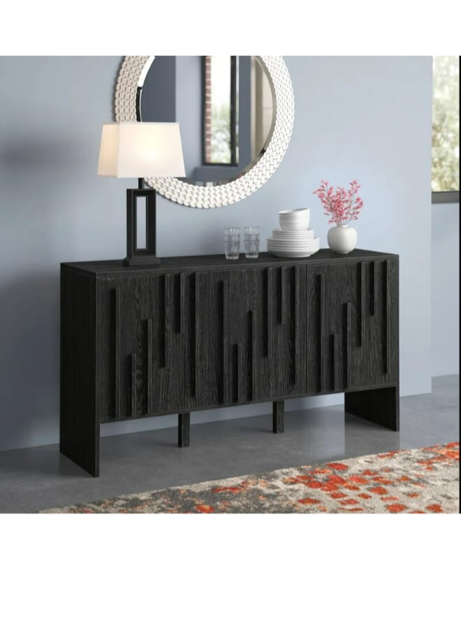 Contemporary Black Wood Buffet Table 200*85*50 cm