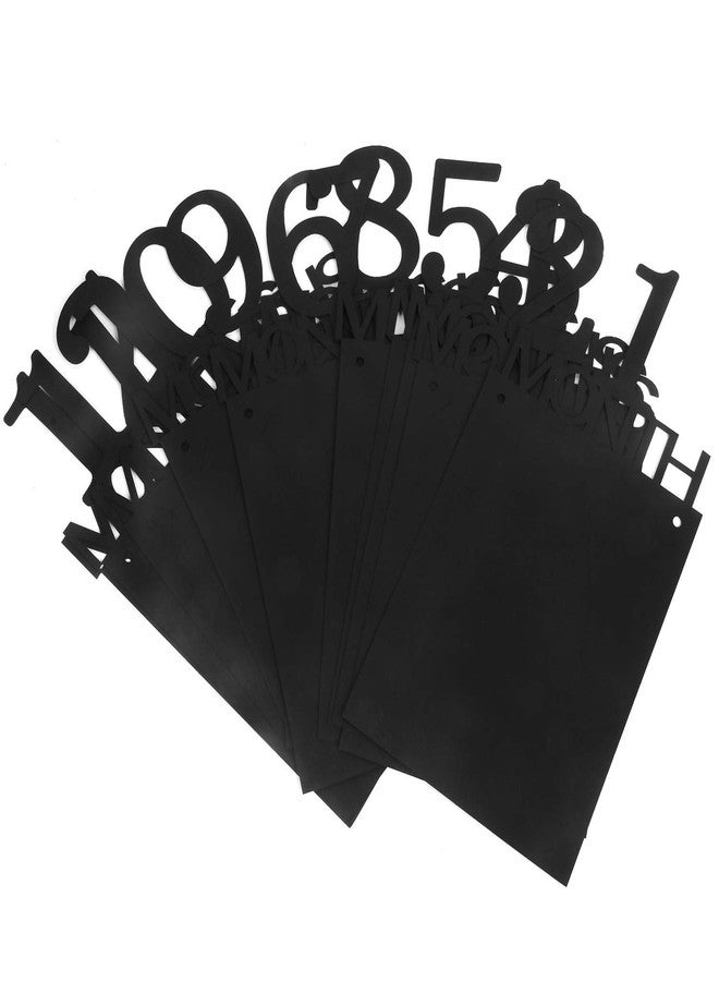 Festiko Black 12 Month Photo Banner for First Birthday, Monthly Milestone Photo Banner, 1st Birthday Banner for Newborn to 12 Months Growth Record - Image 5