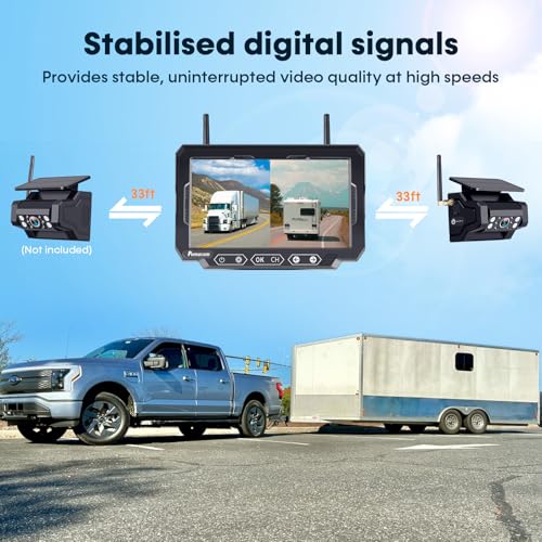 pemacom Magnetic Solar Wireless Backup Camera: 7" Portable 1 Min Easy Install Scratch-Proof No Delay Backup Camera for Truck Rechargeable HD 1080P for Trailer Small RV Camper Pemacom P15 - Image 4