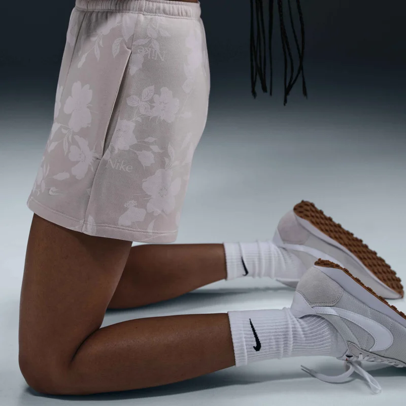 Nike Ivory Women's Sportswear Chill Terry Printed Shorts for Women | Best Price UAE