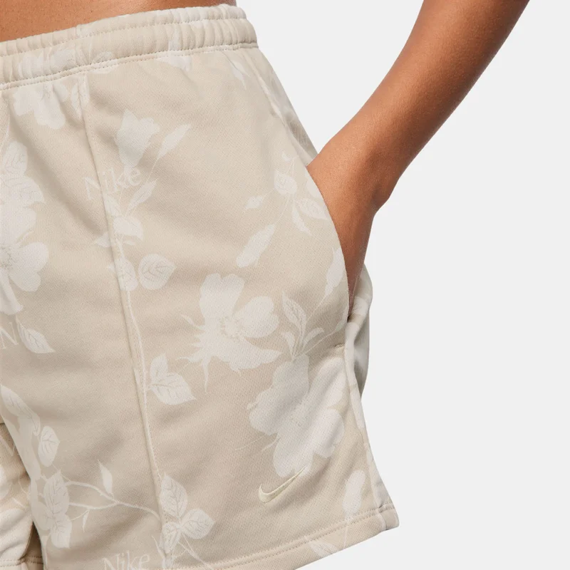 Nike Ivory Women's Sportswear Chill Terry Printed Shorts for Women | Best Price UAE