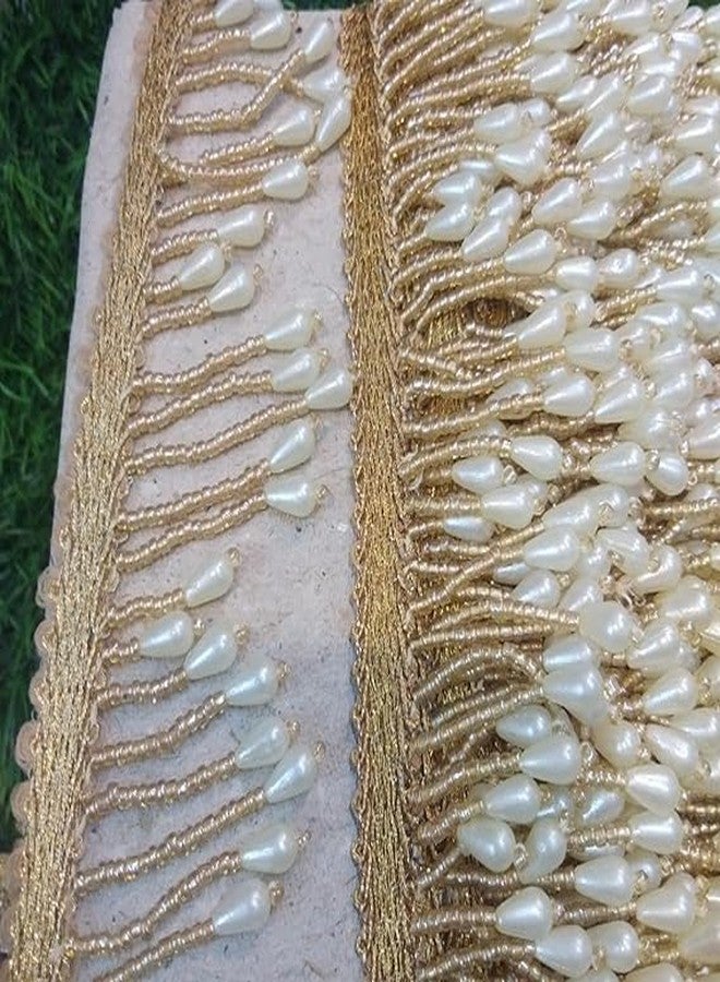 SELLPLUS Lace/Border for Decorate Saree/Suits/Dupatta/Handcraft Products Size 5 Meter (SP-Lace-01), Gold - Image 1