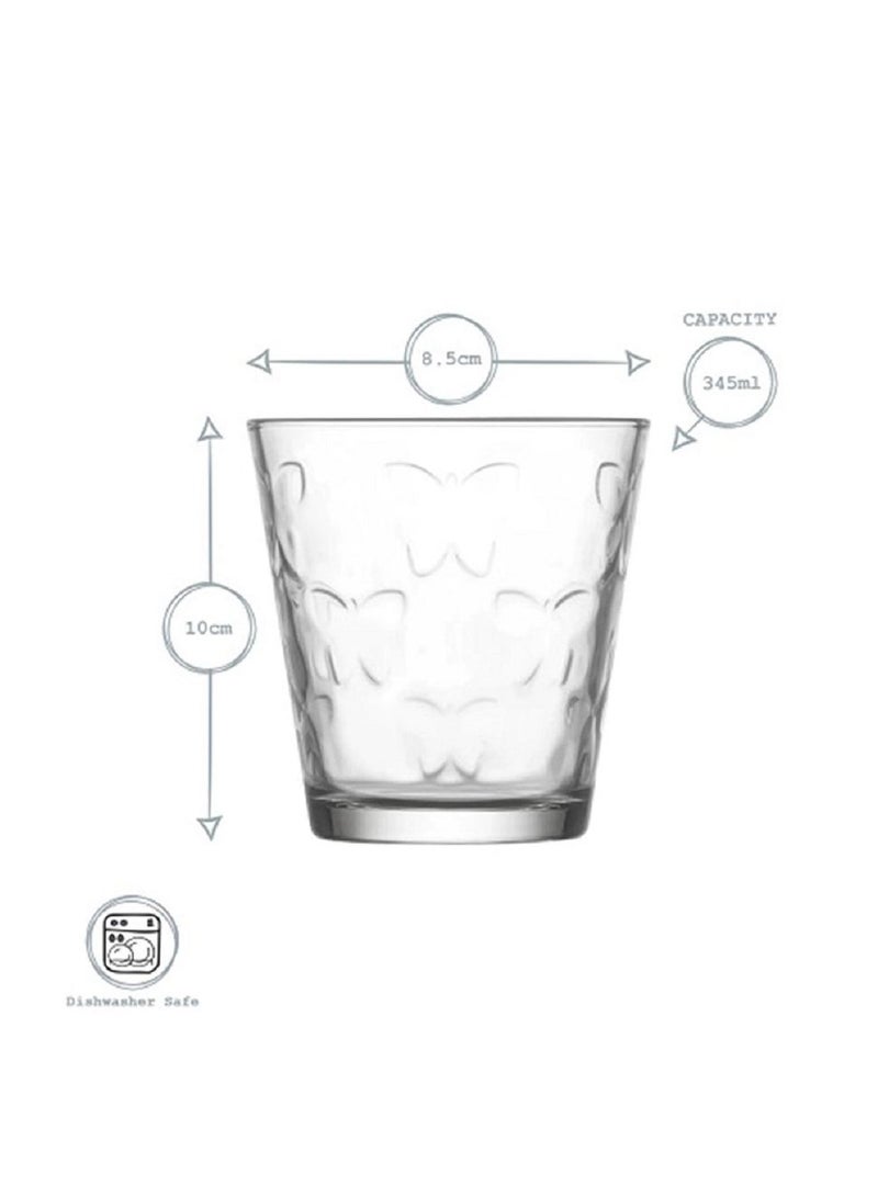 LAV 3 Pieces Kelebek Soft Drink Glass Set 255Ml - Clear - Image 2