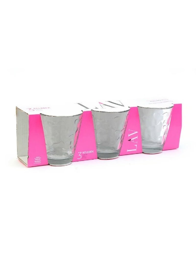 LAV 3 Pieces Kelebek Soft Drink Glass Set 255Ml - Clear - Image 4