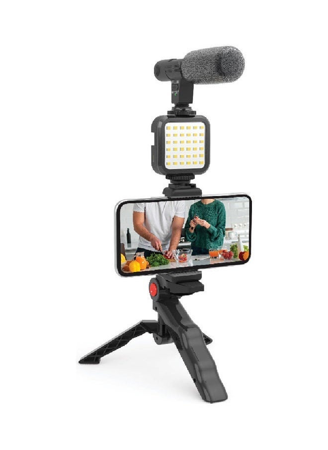 Trands Smartphone Vlogging Kit With Tripod Stand Black  - Image 1