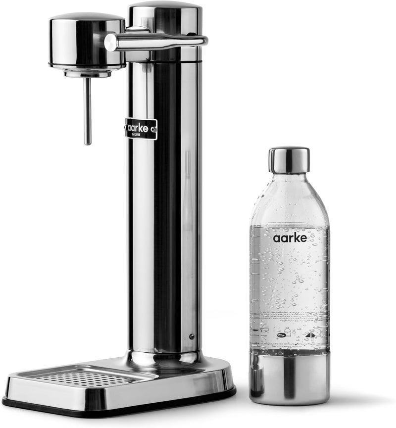 آرك Aarke - Carbonator III Premium Carbonator/Sparkling & Seltzer Water Maker مع زجاجة PET (ستانلس ستيل)، Connectme Electronics Trading، فضي، AAC3-Steel - Image 1