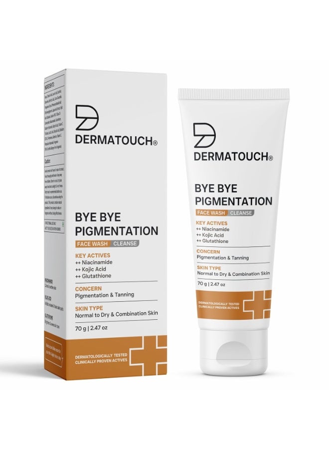 DERMATOUCH Bye Bye Pigmentation Face Wash | Niacinamide, Kojic Acid & Glutathione | For Tan and Anti-Pigmentation | Dermatologist Tested | For Men & Women | 70g - Image 1