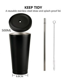 Arabest 304 Stainless Steel Insulated Mug with Cleaning Brush and Straw,Modern Insulated Travel Mug,Vacuum Insulated,Durable Stainless Steel Coffee Mug for Sports/Wedding/Business/Home(Black)  - Image 3