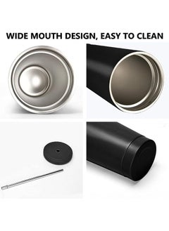 Arabest 304 Stainless Steel Insulated Mug with Cleaning Brush and Straw,Modern Insulated Travel Mug,Vacuum Insulated,Durable Stainless Steel Coffee Mug for Sports/Wedding/Business/Home(Black)  - Image 5