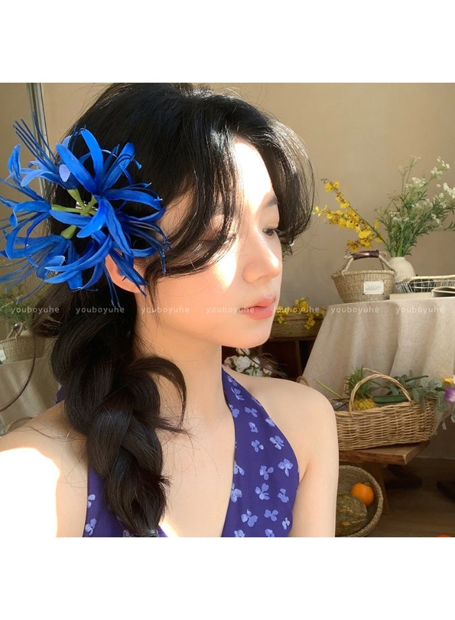 JAYATO Atmospheric floral side-bar hairpin for spring photography - a fashionable headband with a holiday vibe, featuring a three-piece set of hair accessories. - Image 1