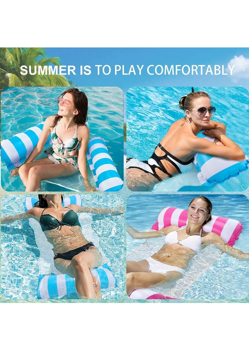 SYOSI Swimming Pool Float Hammock, 2 Pack Pink and Lightblue 4-in-1 Multi-Purpose Hammock Inflatable Pool Float Fun Backyard Swimming Pool Saddle Chair Hammock Drifter for Adults and Kids  - Image 4
