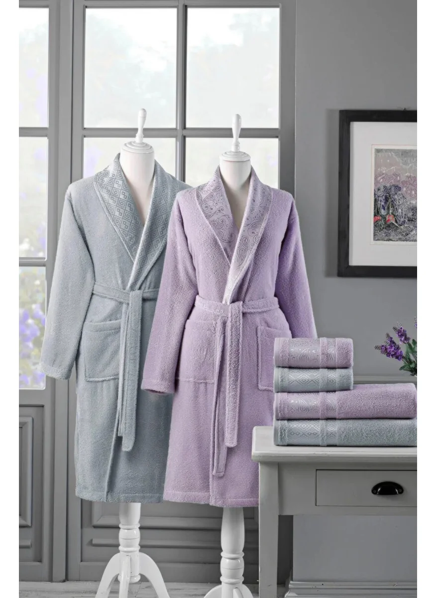 Favora Dory Family Robe Set - Lilac - Grey