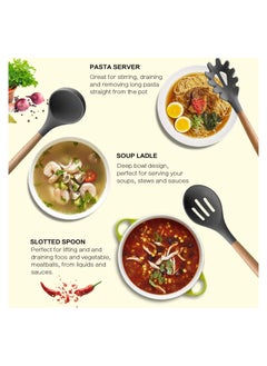 Silicone 12 Pieces In 1 Set Silicone Kitchen Accessories Cooking Tools Kitchenware Silicone Utensils With Wooden Handles  - Image 2