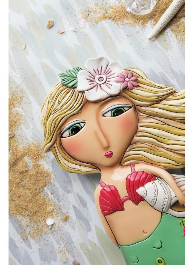 AlleN DESIGNS Enesco Shelley Mermaid with Starfish Sculpted Pendulum Wall Clock, 17.25 Inch, Multicolor - Image 2