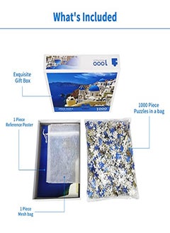 1000-Piece Aegean Sea Puzzle - Greece Santorini Landscape, Natural Scene Brain Teaser for Adults, Teens, and Kids