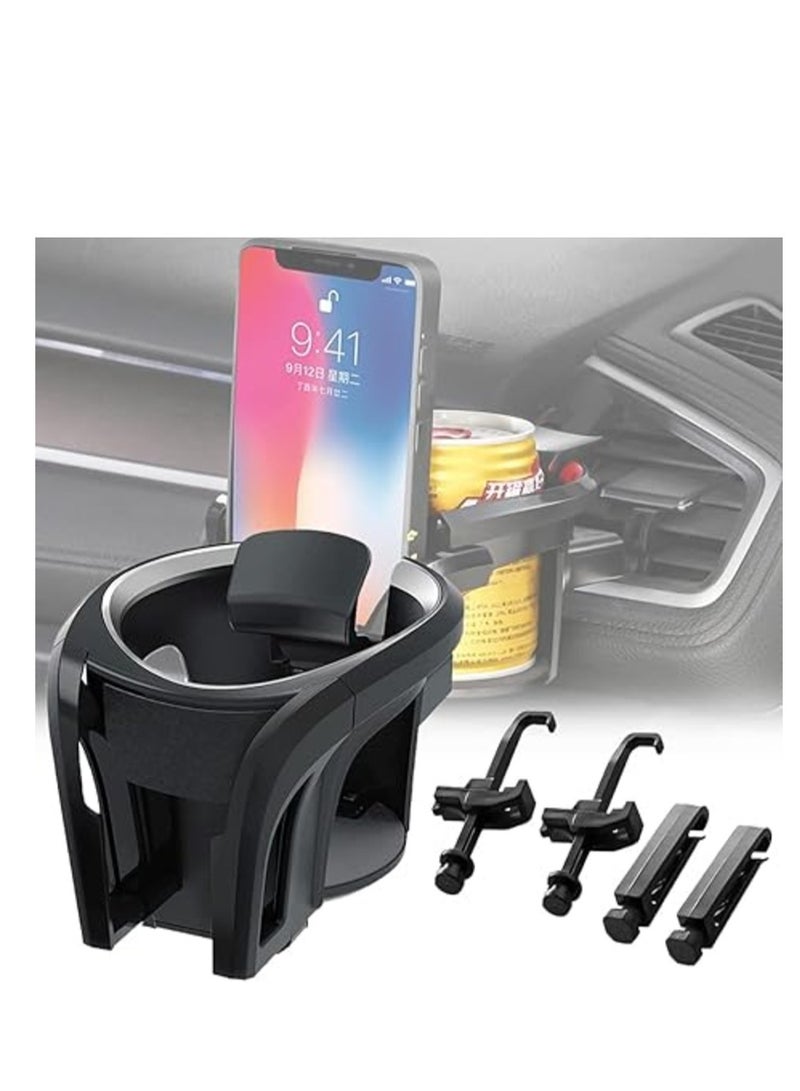 Generic Car Cup Holder Expander, 2 in 1 Multifunctional Cars Air Vent Cup Holder Organizer Automotive Cup Holders Suitable for Car Drink Bottle, Water Cup, Mobile Phone  - Image 1