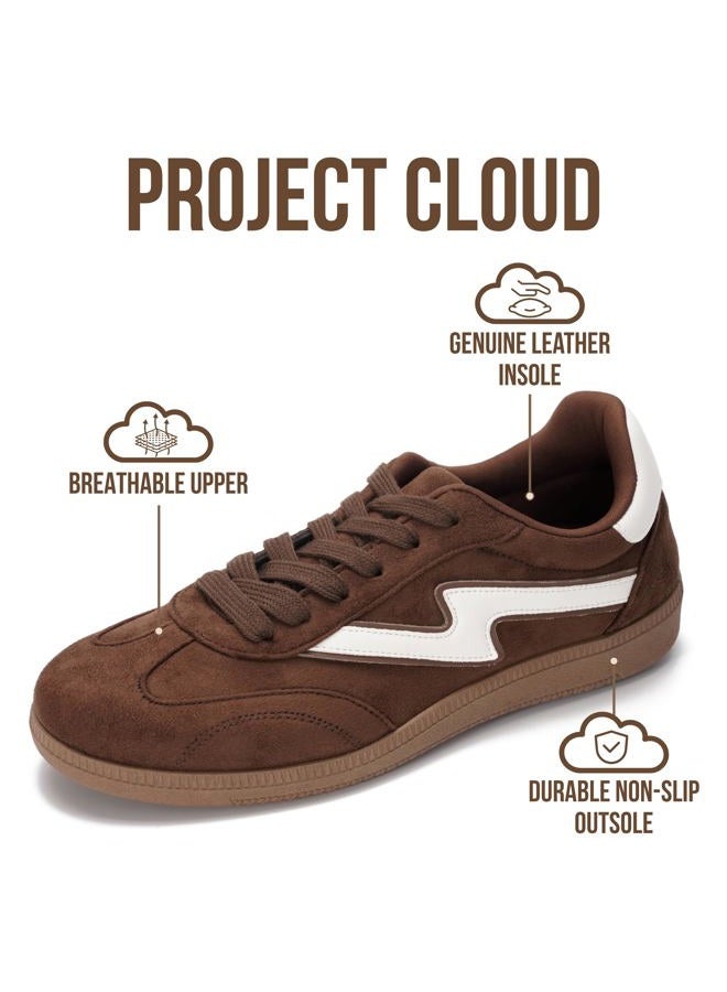 Project Cloud Sneakers for Women - Lace-Up Shoes for Women Trendy Women Sneakers with Memory Foam Insole Women's Fashion Sneakers Non-Slip Womens Shoes (Irita), Brown, 5.5 - Image 2