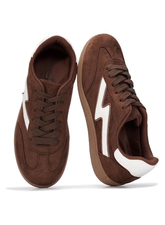 Project Cloud Sneakers for Women - Lace-Up Shoes for Women Trendy Women Sneakers with Memory Foam Insole Women's Fashion Sneakers Non-Slip Womens Shoes (Irita), Brown, 5.5 - Image 1