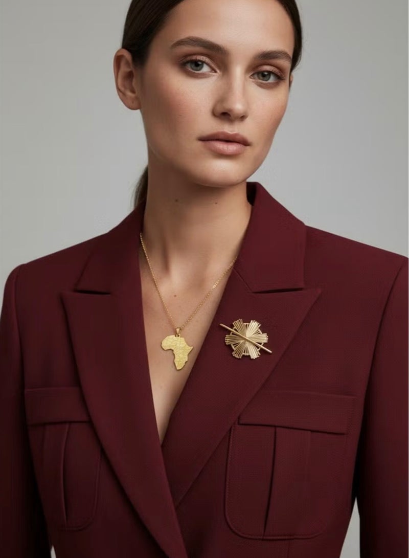 Africa Style Map Pendant Necklace for Men Women, Unisex, Stainless Steel - Image 2