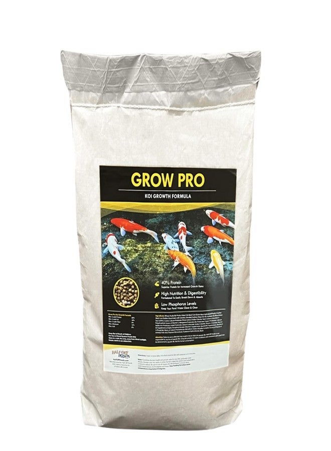 HALF OFF PONDS Grow Pro Koi Fish Food - 10 lb Floating Pellets, 3mm Size - Goldfish Food for Ponds - 40% Protein with Fish Meal & Probiotics - Designed for Rapid Growth & High Digestibility - Image 1