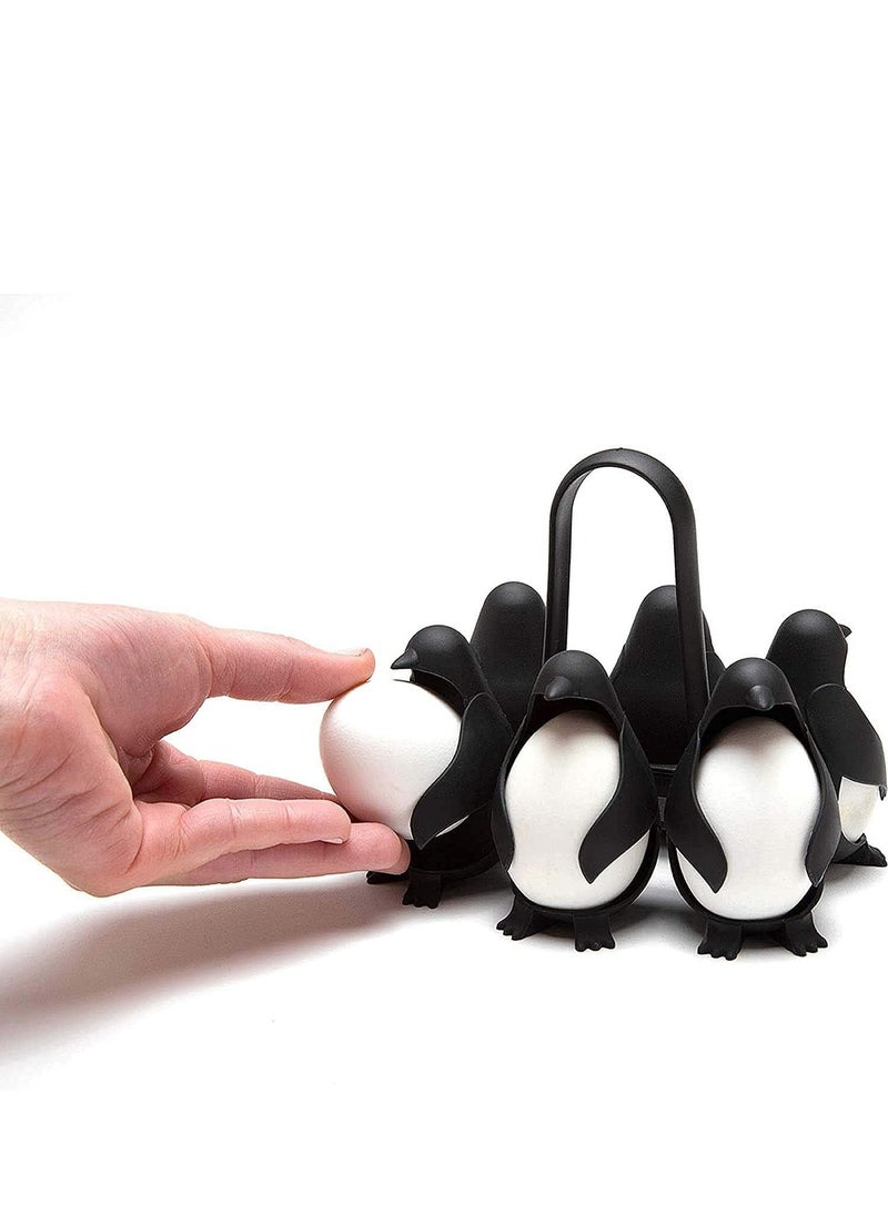 RATSAW - Kitchen Multifunctional Egg Boiler Store and Serve Egg Holder Penguin Shaped Boiled Egg Cooker for Making Soft or Hard Boiled Eggs Holds 6 Eggs for Easy Cooking and Fridge Storage - Image 1