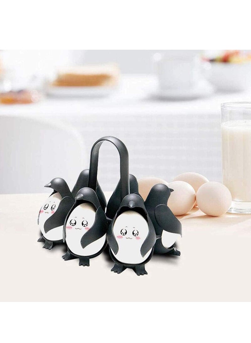 RATSAW - Kitchen Multifunctional Egg Boiler Store and Serve Egg Holder Penguin Shaped Boiled Egg Cooker for Making Soft or Hard Boiled Eggs Holds 6 Eggs for Easy Cooking and Fridge Storage - Image 1