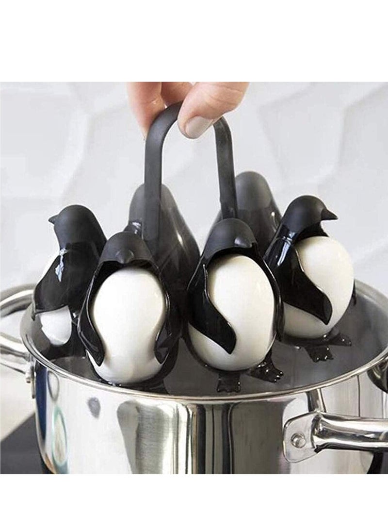 RATSAW - Kitchen Multifunctional Egg Boiler Store and Serve Egg Holder Penguin Shaped Boiled Egg Cooker for Making Soft or Hard Boiled Eggs Holds 6 Eggs for Easy Cooking and Fridge Storage - Image 1