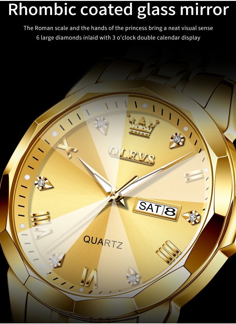 أوليفز Watches for Men Fashion Stainless Steel Quartz Analog Water Resistant Watch 9931 - Image 4