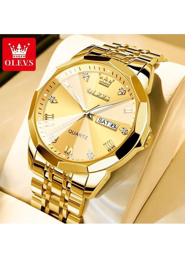 أوليفز Watches for Men Fashion Stainless Steel Quartz Analog Water Resistant Watch 9931 - Image 1