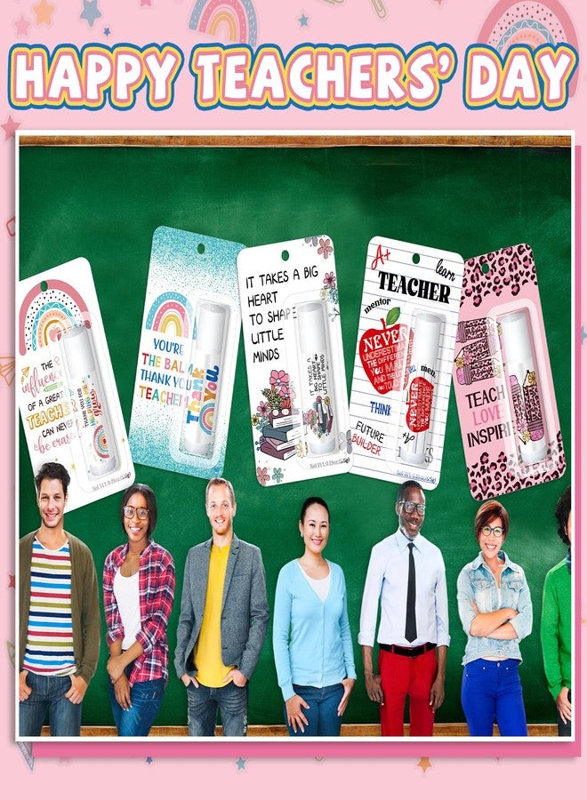 Sacubee 5 Pack Back to School Teacher Employee Appreciation Gift Bulk Lip Balm Employee Staff Appreciation Lip Balm Teacher Staff Team Thank You Gift Inspirational Party Favor for Women Men (Classic - Image 4