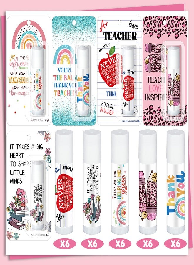 Sacubee 5 Pack Back to School Teacher Employee Appreciation Gift Bulk Lip Balm Employee Staff Appreciation Lip Balm Teacher Staff Team Thank You Gift Inspirational Party Favor for Women Men (Classic - Image 5