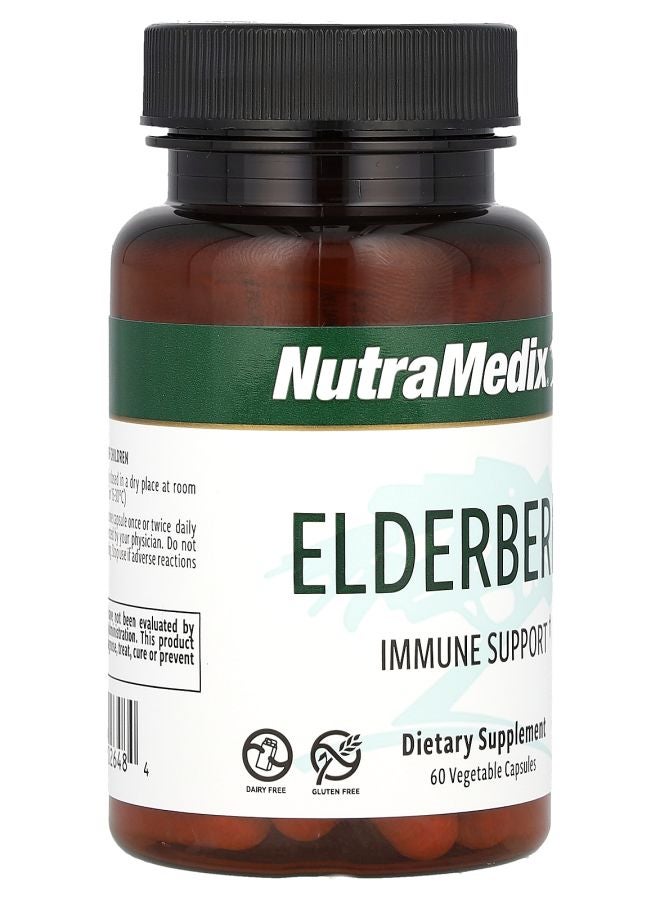 Nutramedix Elderberry Immune Support 500 mg 60 Vegetable Capsules - Image 2
