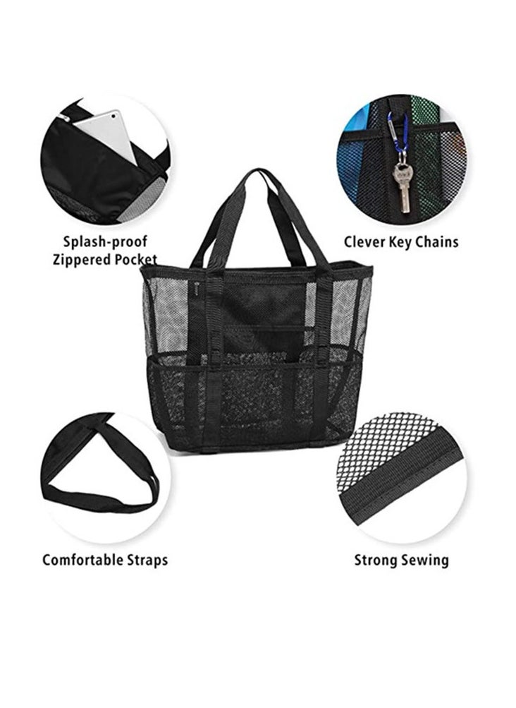 Y&D - Mesh Beach Bag With Waterproof Inside Pockets - Image 1
