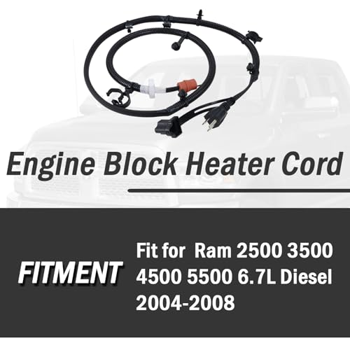 Xiaoyudou Engine Block Heater Cord Compatible with 2014-2018 Dodge Ram 6.7L Cummins Diesel 2500 3500 4500 5500 Replace 68223419AA - Image 2
