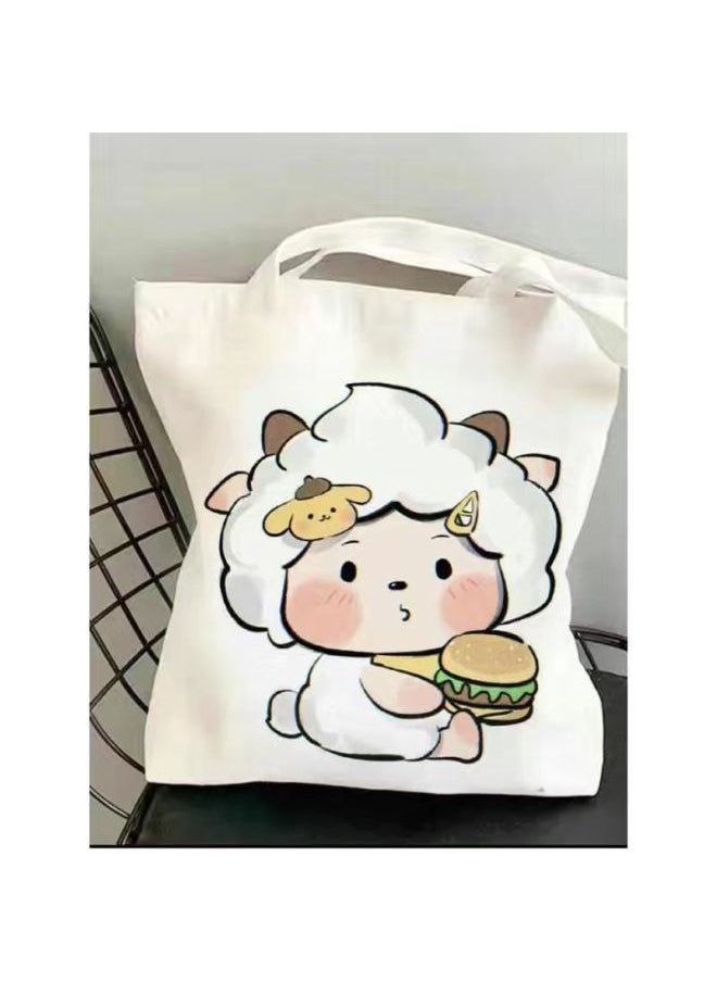 Generic - Lazy Sheep Canvas Bag Large Capacity Cartoon Ins Student Book Canvas Bag All-match Shoulder Bag High Value-Model:6 Upgraded Zippers + Inner Pocket*-*high Quality/ - Image 1